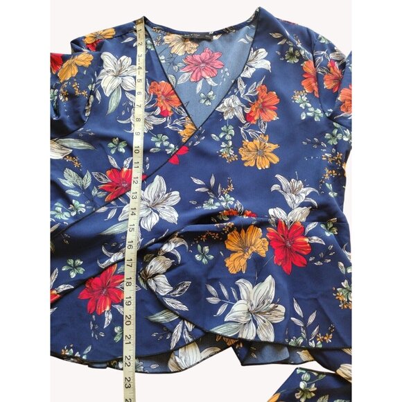 Shein Curve Top 0xl Wrap Short Sleeve Floral Hawaiian Beach - Picture 5 of 12
